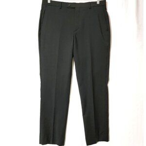 Awearness Kenneth Cole Mens Dress Pants Size 34 Flat Front Awear-Tech Black